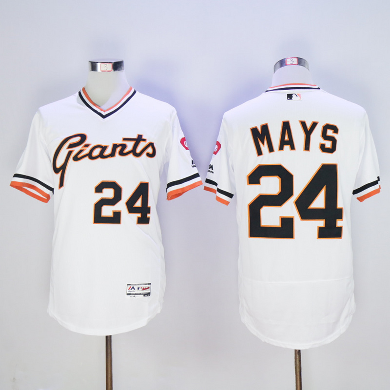 Men San Francisco Giants #24 Mays White Throwback Elite MLB Jerseys->san francisco giants->MLB Jersey